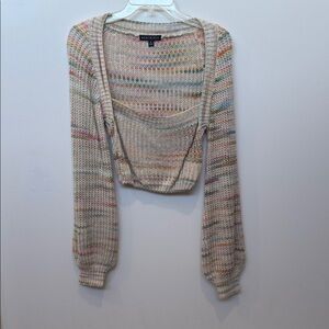 Blue Blush Multicolor Knit Cardigan